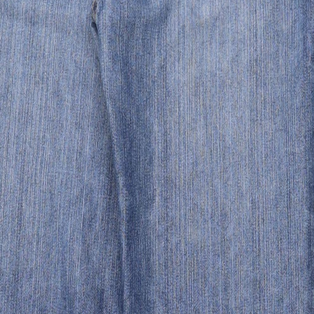 George Girls Blue Cotton Flared Jeans Size 11-12 Years Regular Zip