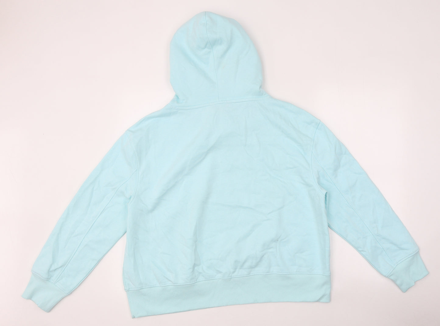 Marks and Spencer Womens Blue Cotton Pullover Hoodie Size 14 Pullover