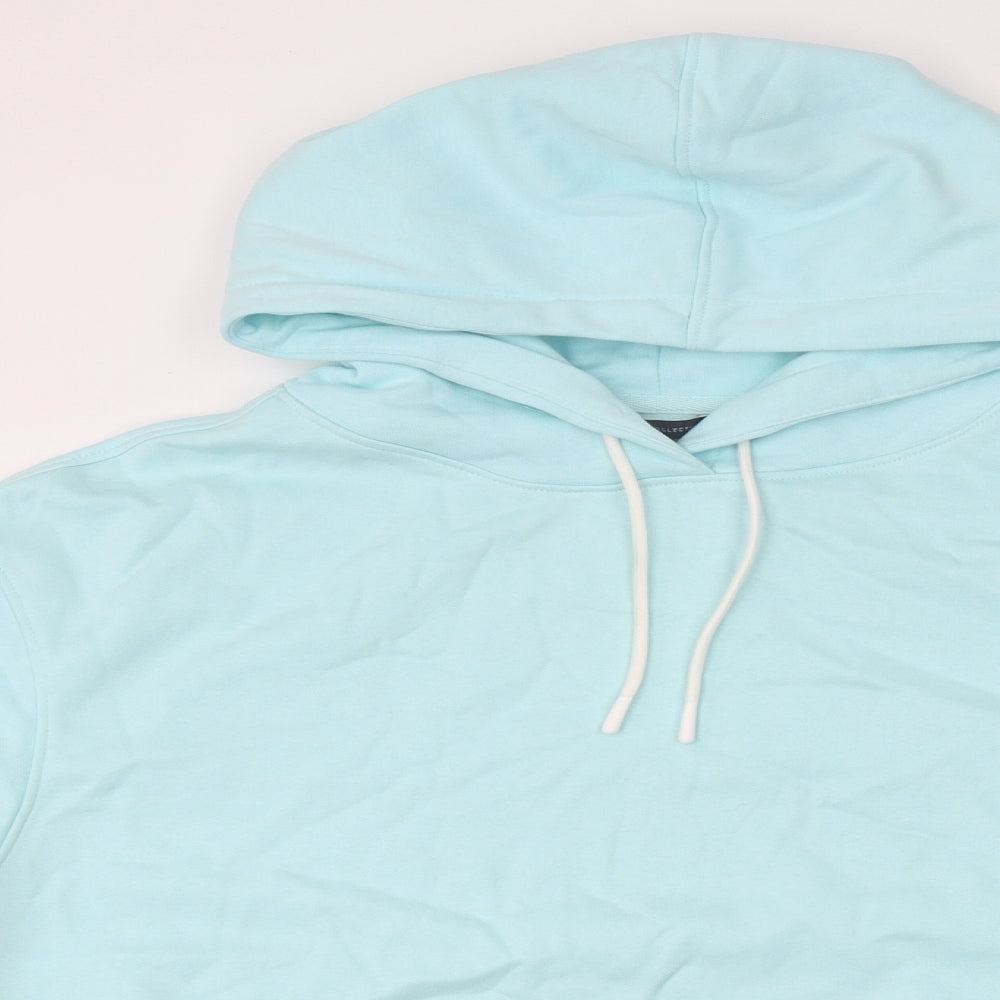 Marks and Spencer Womens Blue Cotton Pullover Hoodie Size 14 Pullover