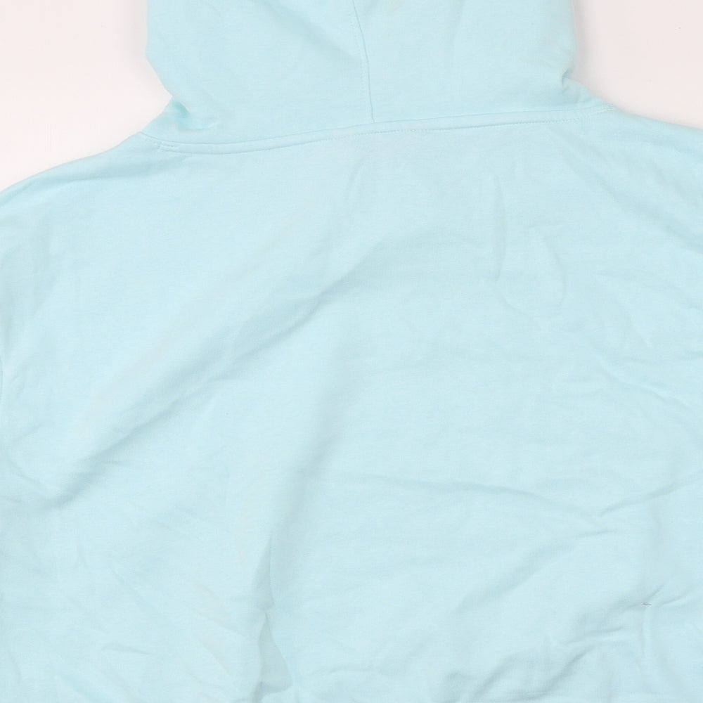 Marks and Spencer Womens Blue Cotton Pullover Hoodie Size 14 Pullover