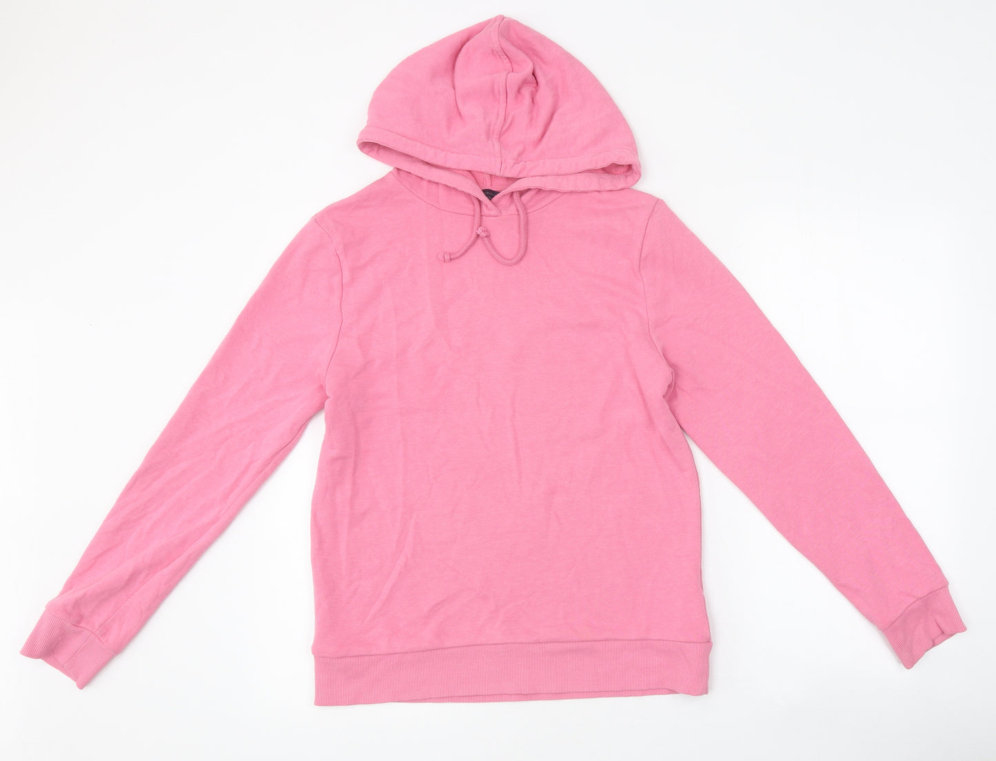 Marks and Spencer Womens Pink 100% Cotton Pullover Hoodie Size 8 Pullover