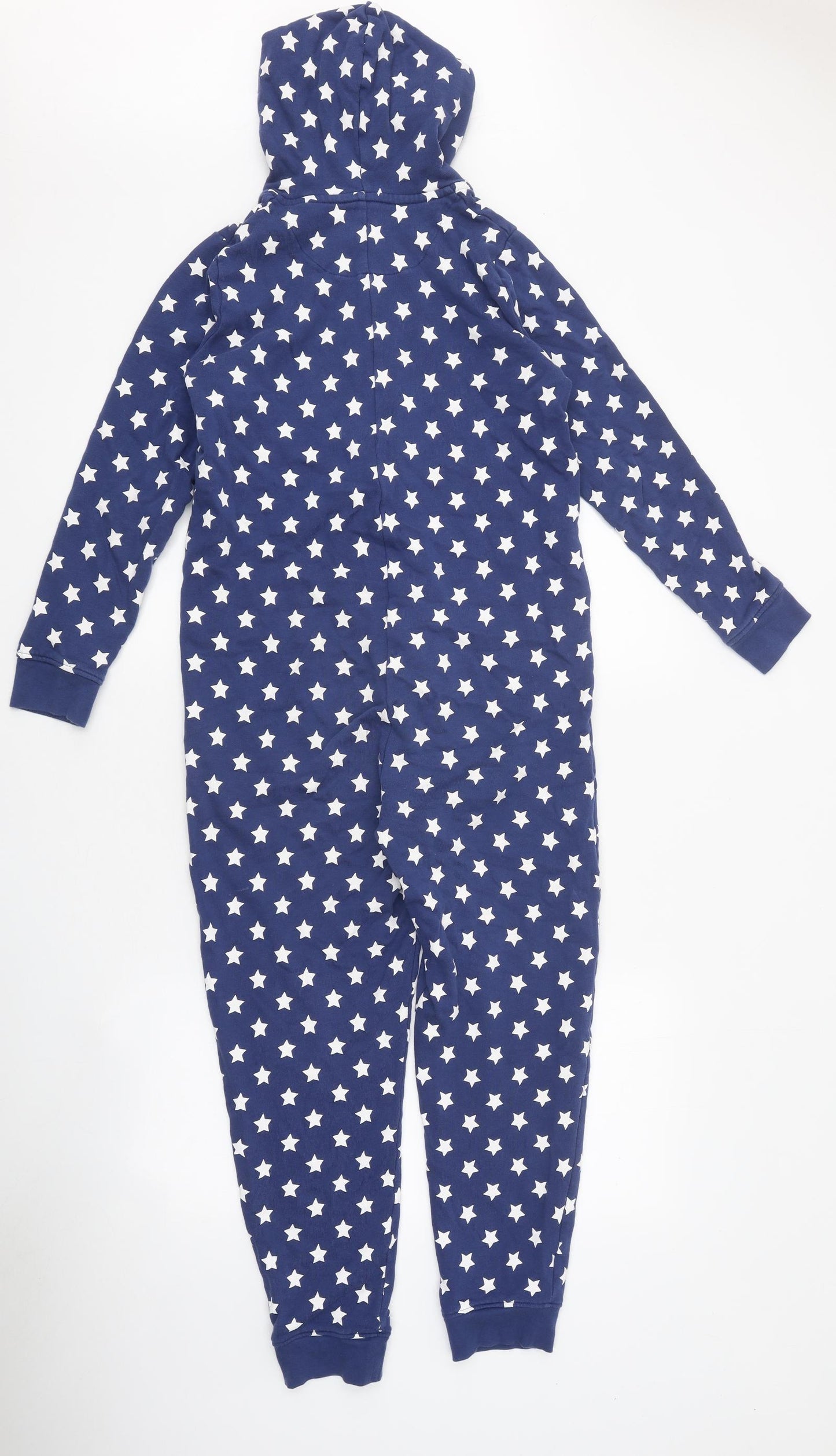 Marks and Spencer Boys Blue Geometric 100% Cotton One Piece Size 11-12 Years Zip - Star Pattern