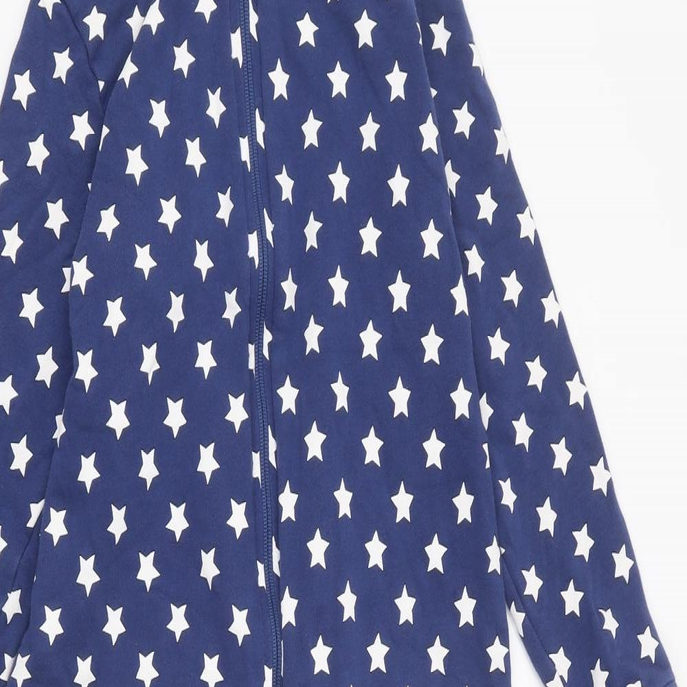 Marks and Spencer Boys Blue Geometric 100% Cotton One Piece Size 11-12 Years Zip - Star Pattern