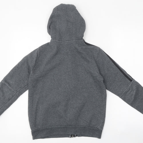adidas Boys Grey 100% Cotton Full Zip Hoodie Size 9-10 Years Zip