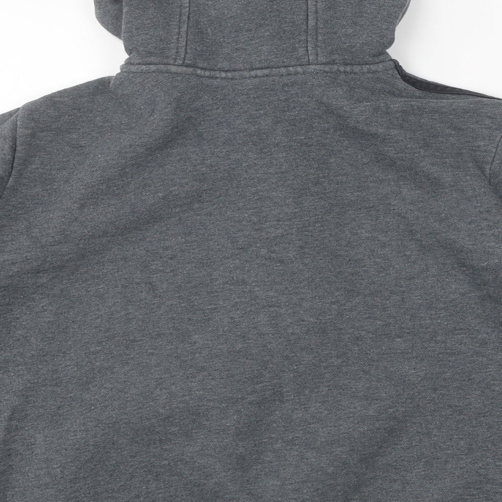 adidas Boys Grey 100% Cotton Full Zip Hoodie Size 9-10 Years Zip