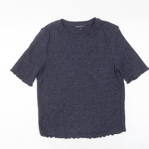 Limited Edition Womens Blue Viscose Basic T-Shirt Size 12 Round Neck