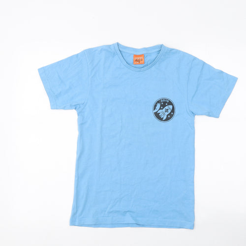 Uneek Boys Blue 100% Cotton Basic T-Shirt Size 9-10 Years Round Neck Pullover
