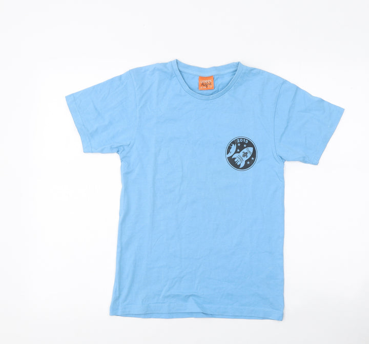 Uneek Boys Blue 100% Cotton Basic T-Shirt Size 9-10 Years Round Neck Pullover