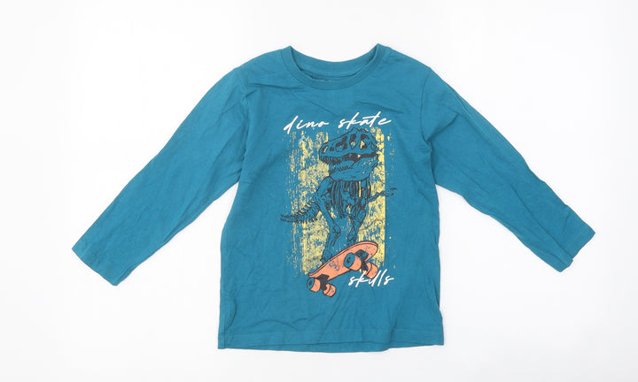 Urbn Dept Boys Blue 100% Cotton Basic T-Shirt Size 6 Years Round Neck Pullover