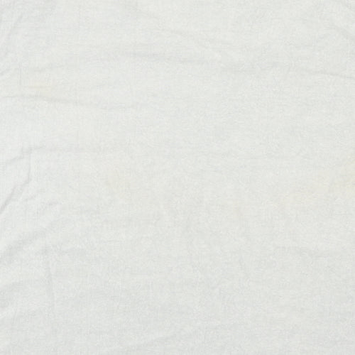 Classics Womens Grey Cotton Basic T-Shirt Size L V-Neck