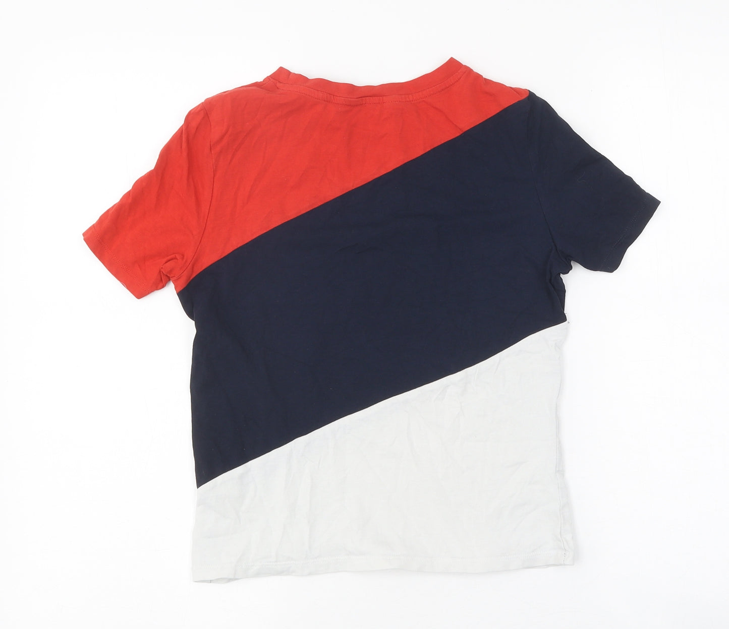 Monki Womens Multicoloured Colourblock Polyester Basic T-Shirt Size S Round Neck