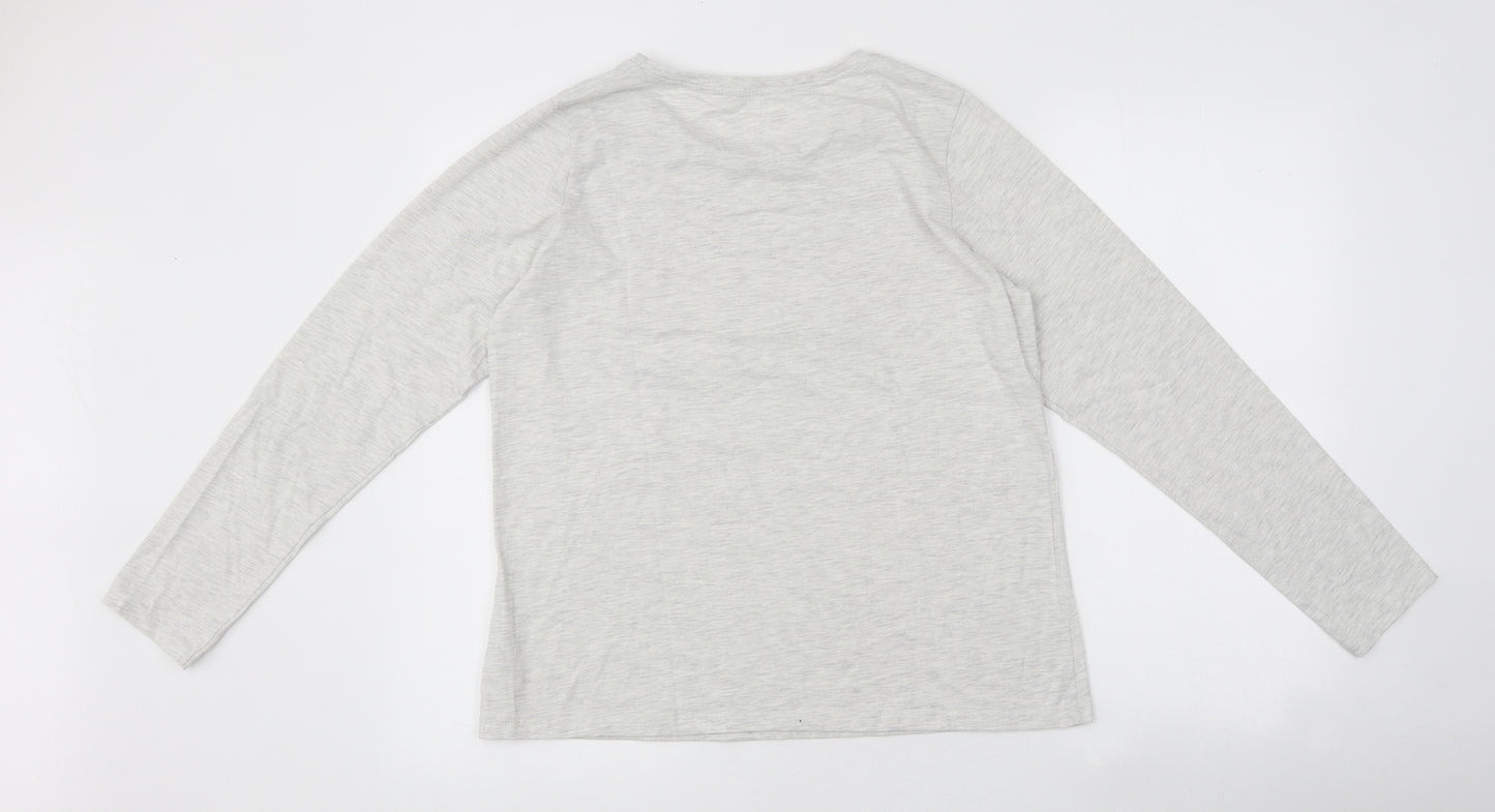 Nutmeg Womens Grey Cotton Basic T-Shirt Size 12 Round Neck - Mama Hugs