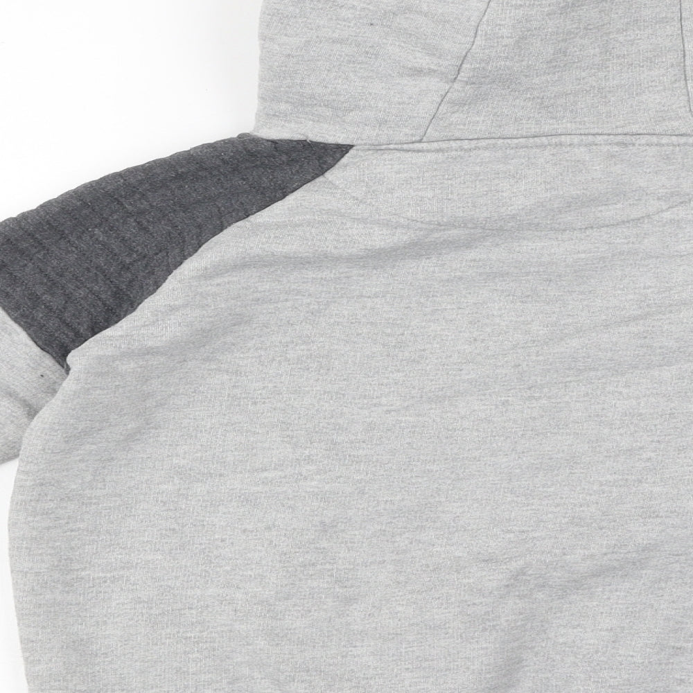 Firetrap Boys Grey Colourblock 100% Cotton Pullover Hoodie Size 9-10 Years Pullover