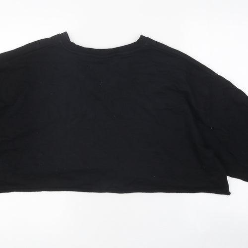 ASOS Womens Black 100% Cotton Pullover Sweatshirt Size 6 Pullover - Cropped