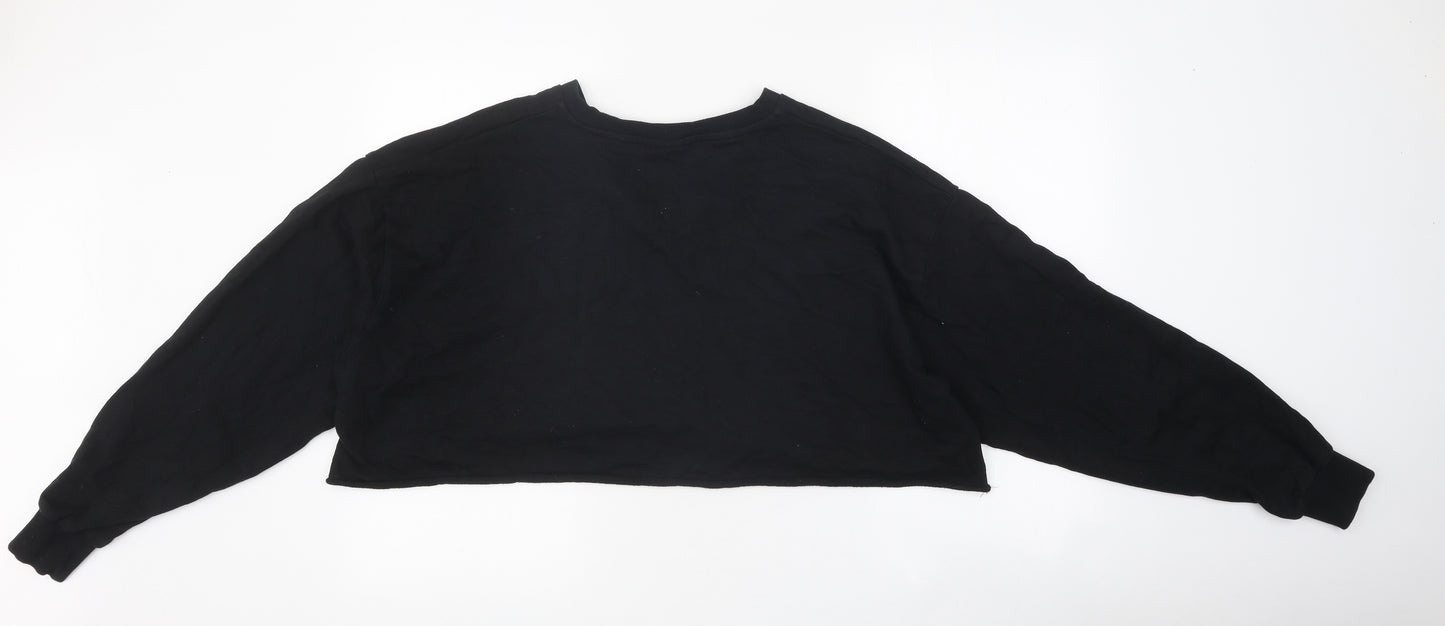 ASOS Womens Black 100% Cotton Pullover Sweatshirt Size 6 Pullover - Cropped