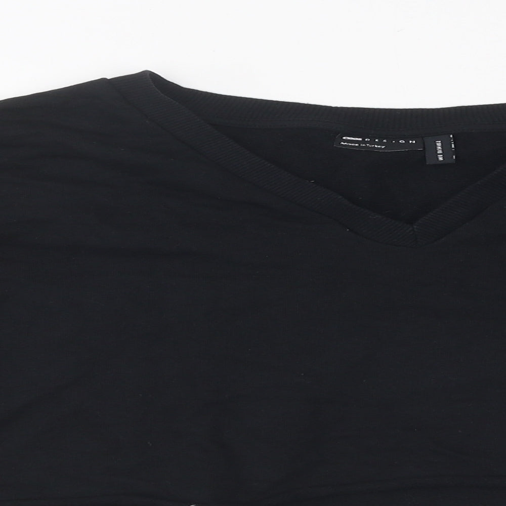 ASOS Womens Black 100% Cotton Pullover Sweatshirt Size 6 Pullover - Cropped