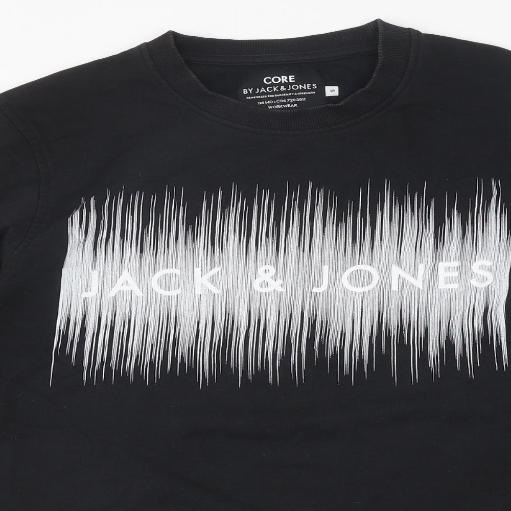 JACK AND JONES Mens Black Cotton Pullover Sweatshirt Size L