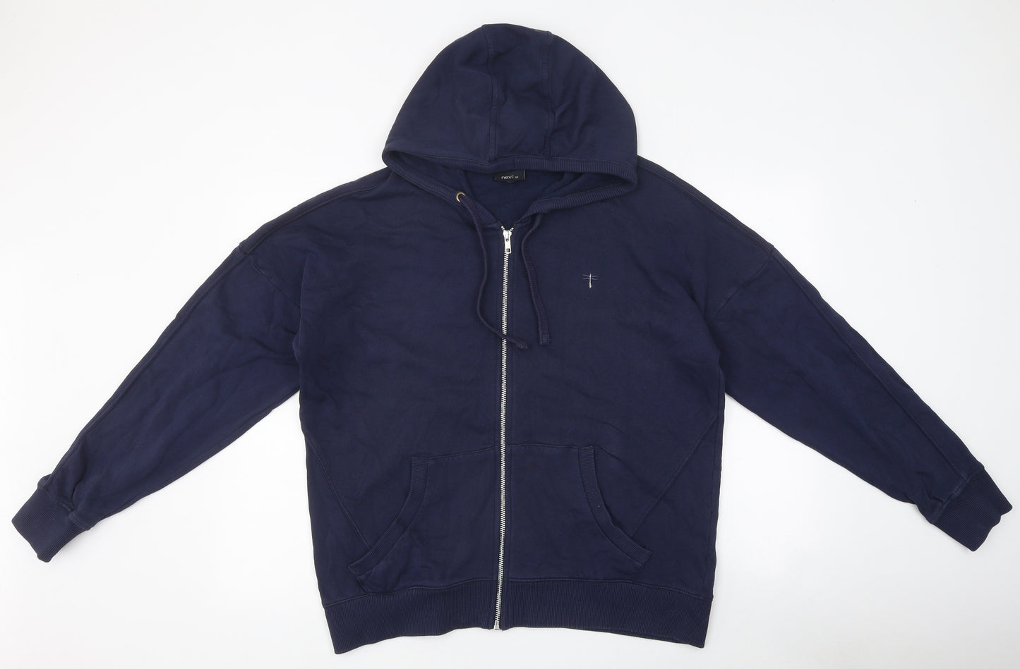 NEXT Womens Blue 100% Cotton Full Zip Hoodie Size 14 Zip