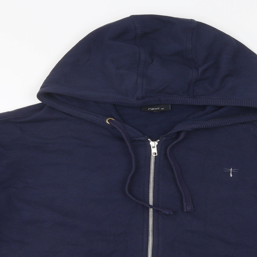 NEXT Womens Blue 100% Cotton Full Zip Hoodie Size 14 Zip