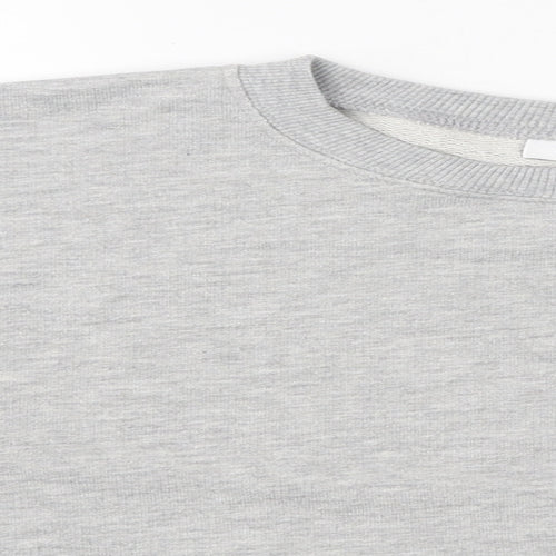 Topshop Womens Grey Polyester Pullover Sweatshirt Size 8 Pullover - Cropped