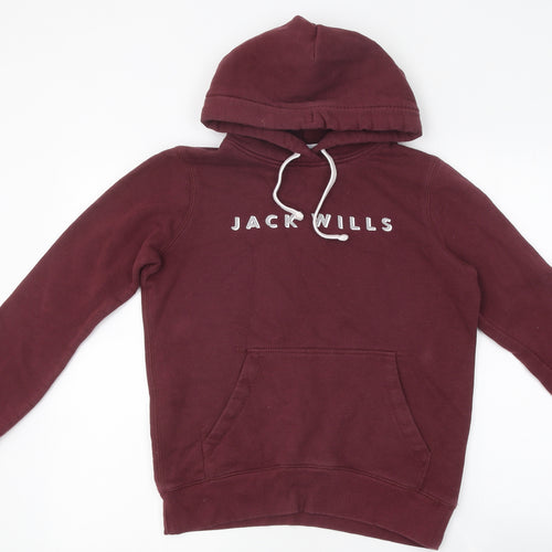 Jack Wills Womens Brown Cotton Pullover Hoodie Size 8 Pullover