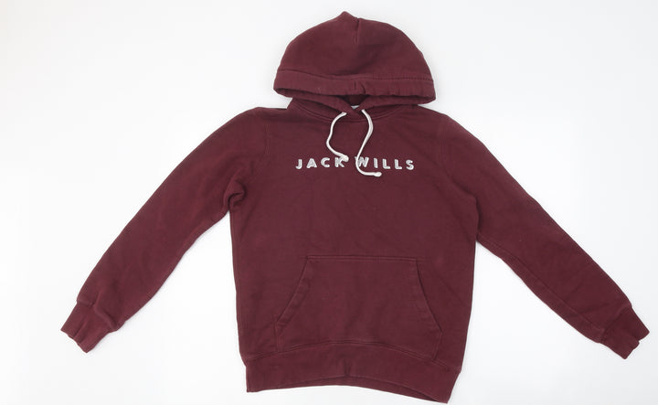 Jack Wills Womens Brown Cotton Pullover Hoodie Size 8 Pullover