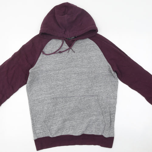 Easy Mens Pink Cotton Pullover Hoodie Size S