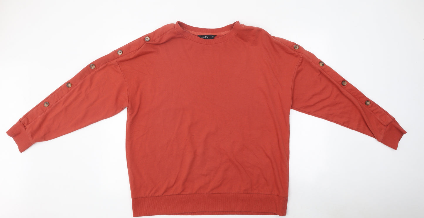 F&F Womens Brown 100% Cotton Pullover Sweatshirt Size 10 Pullover