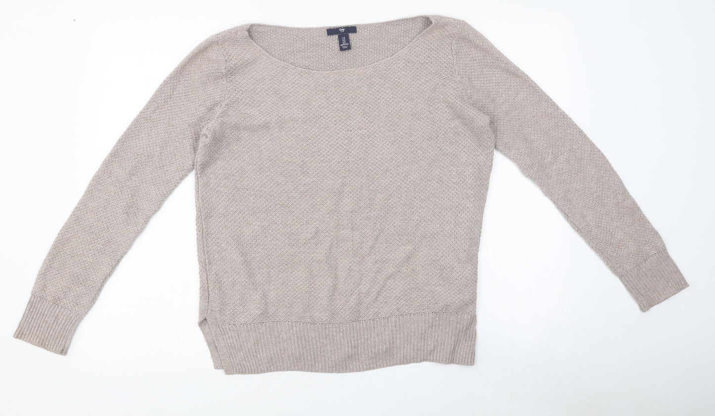 Gap Womens Beige Polyester Pullover Sweatshirt Size S Pullover