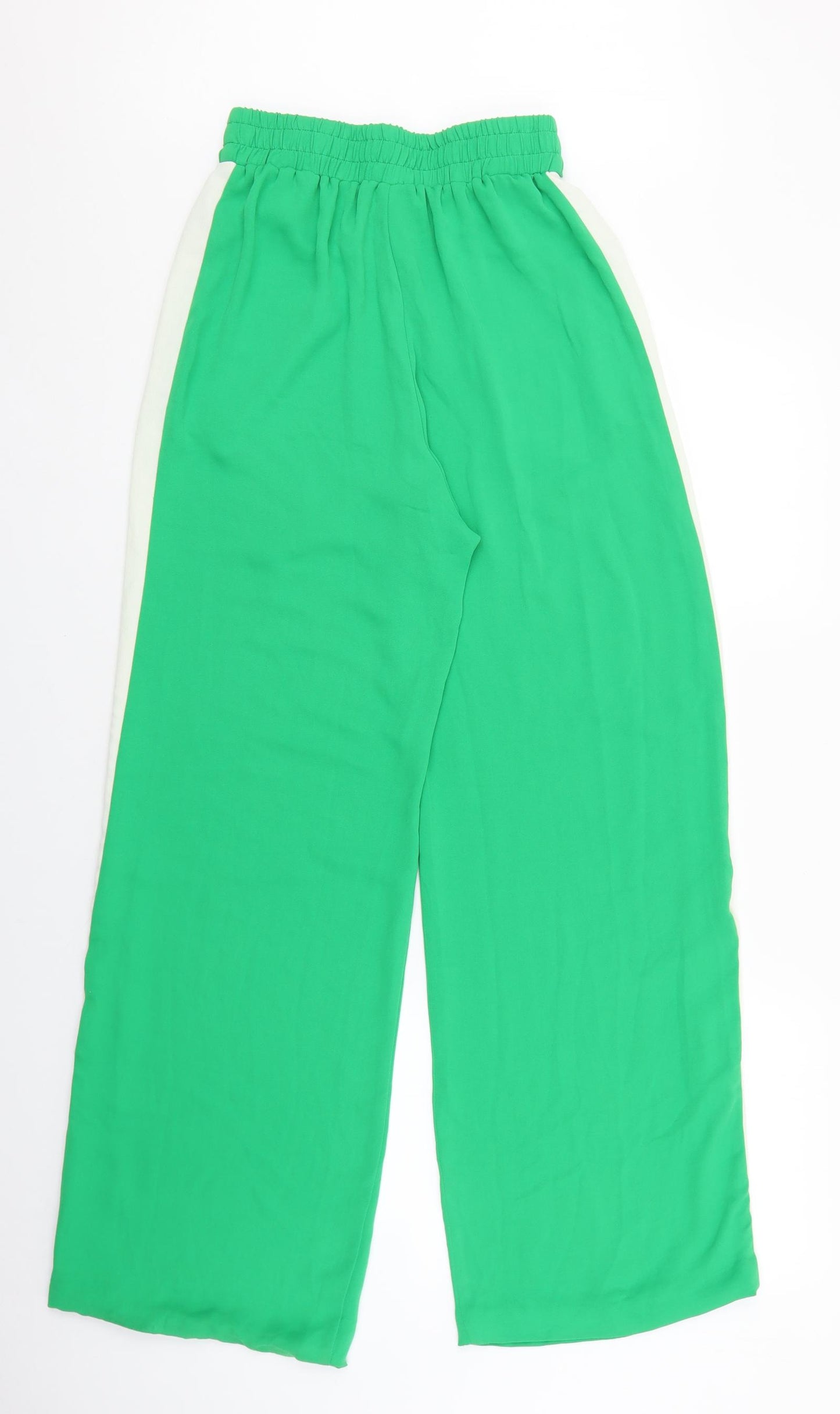 River Island Womens Green Striped Polyester Trousers Size 36 L30.5 in Regular Zip