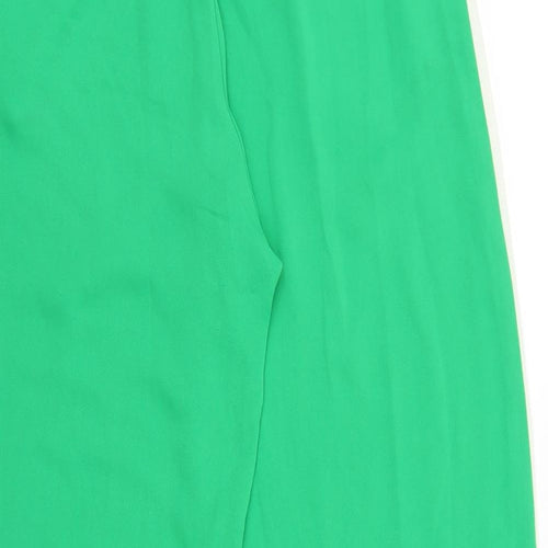 River Island Womens Green Striped Polyester Trousers Size 36 L30.5 in Regular Zip