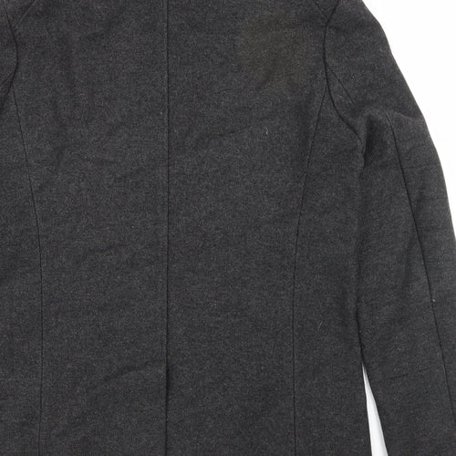 River Island Mens Grey Overcoat Coat Size S Button