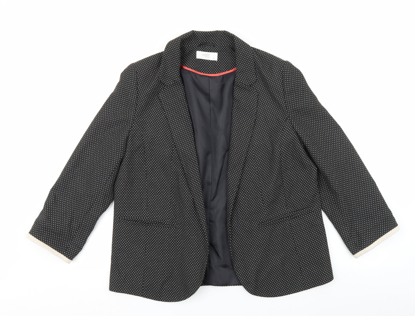 Wallis Womens Black Geometric Jacket Blazer Size 16