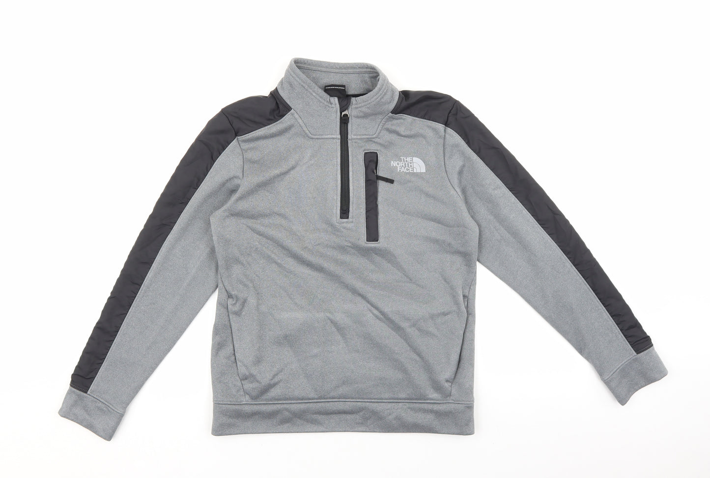 The North Face Boys Multicoloured Colourblock Polyester Pullover Sweatshirt Size L Zip