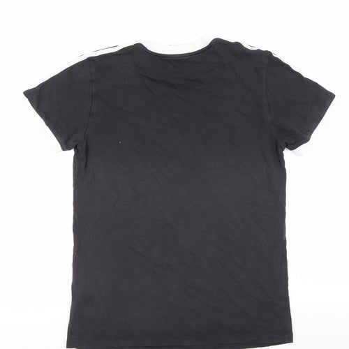 adidas Womens Black Cotton Basic T-Shirt Size 6 Round Neck