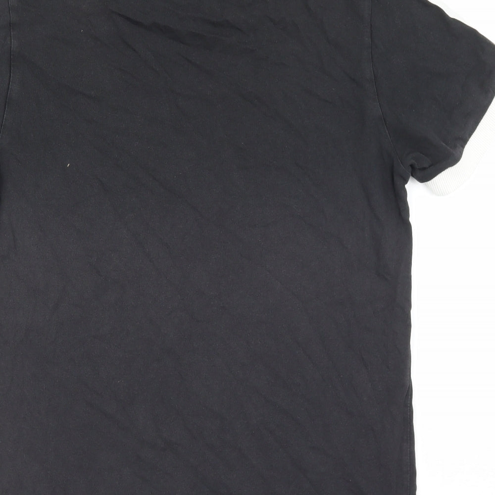 adidas Womens Black Cotton Basic T-Shirt Size 6 Round Neck