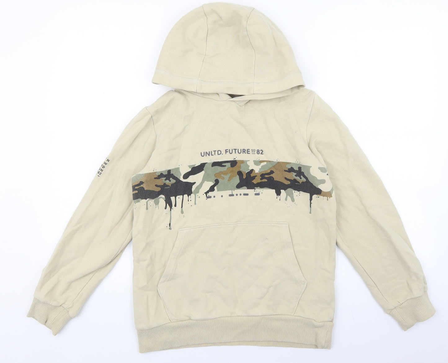 NEXT Boys Beige Camouflage 100% Cotton Pullover Hoodie Size 11 Years Pullover