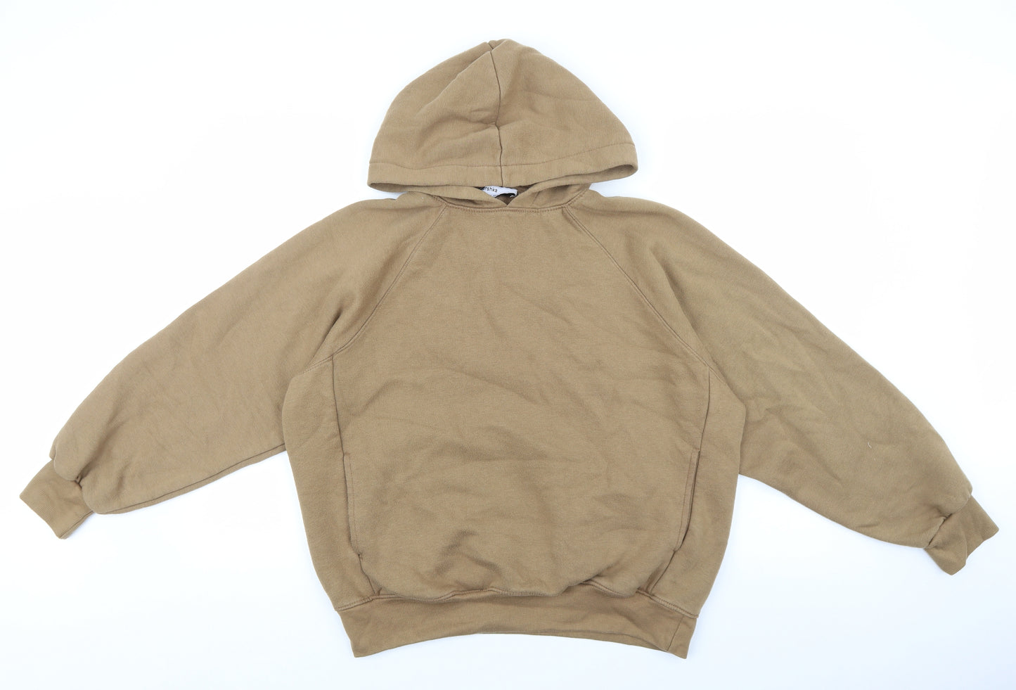 Bershka Womens Brown Cotton Pullover Hoodie Size S Pullover
