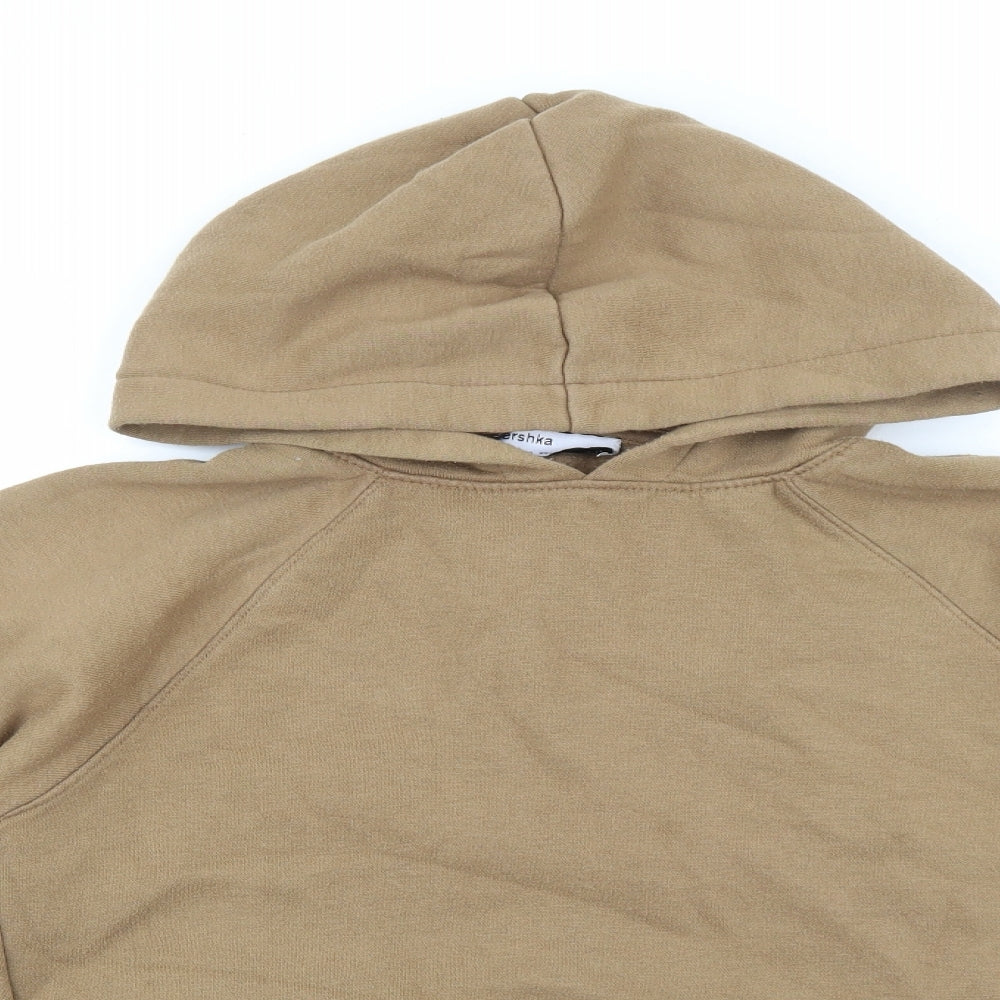 Bershka Womens Brown Cotton Pullover Hoodie Size S Pullover