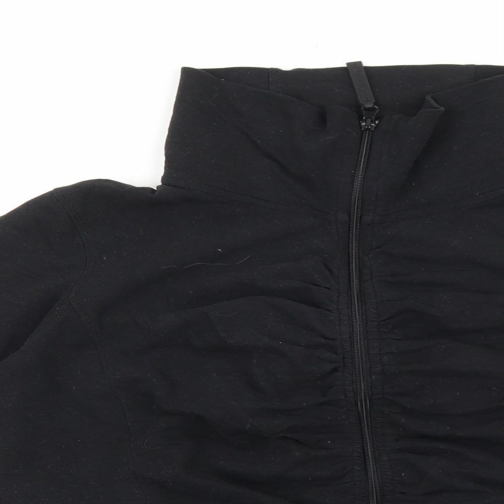 Calvin Klein Womens Black Cotton Full Zip Sweatshirt Size 2XL Zip