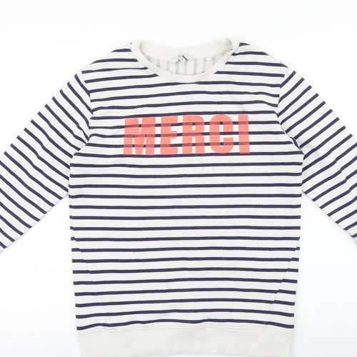 NEXT Womens Multicoloured Striped Cotton Pullover Sweatshirt Size S Pullover