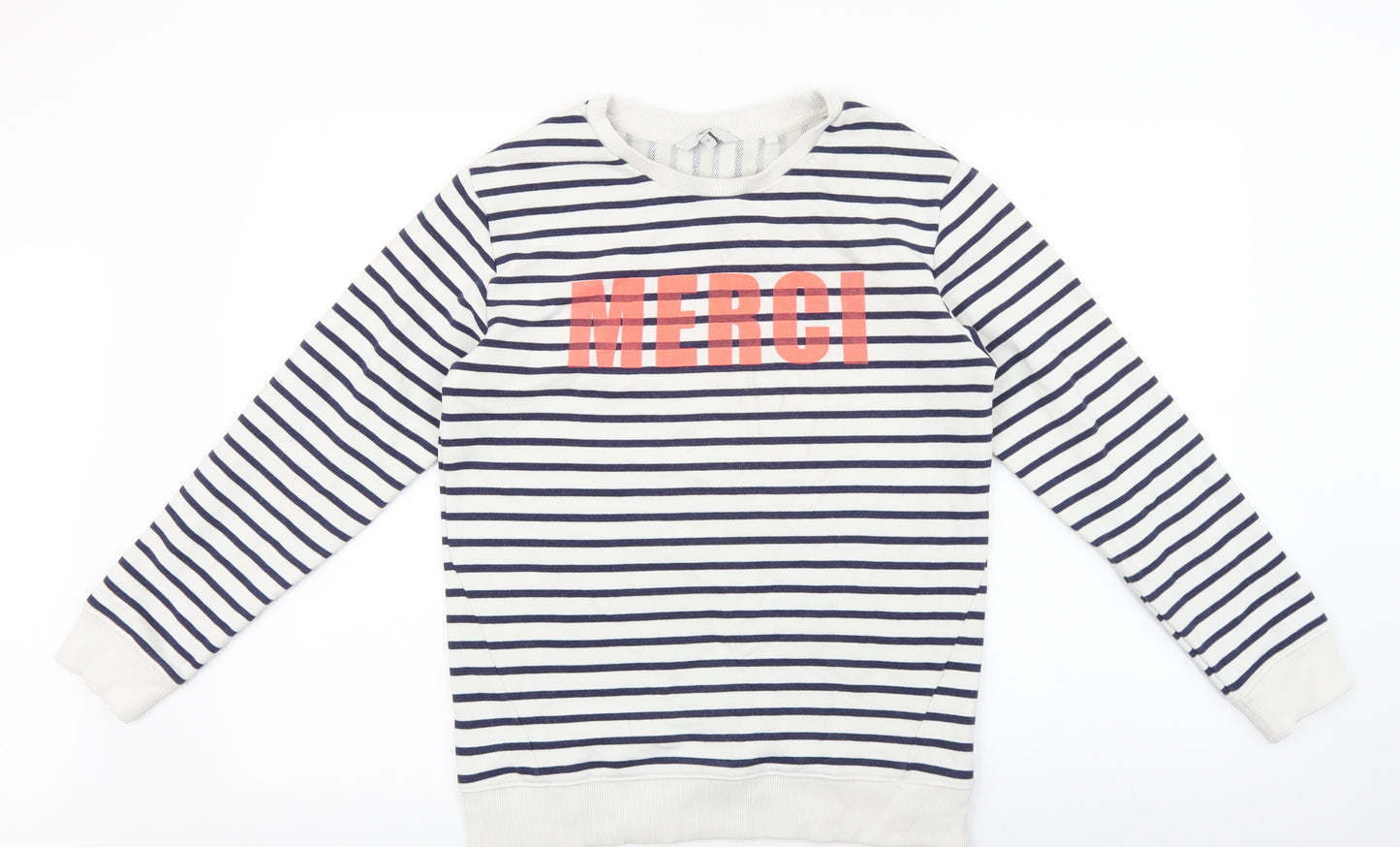 NEXT Womens Multicoloured Striped Cotton Pullover Sweatshirt Size S Pullover
