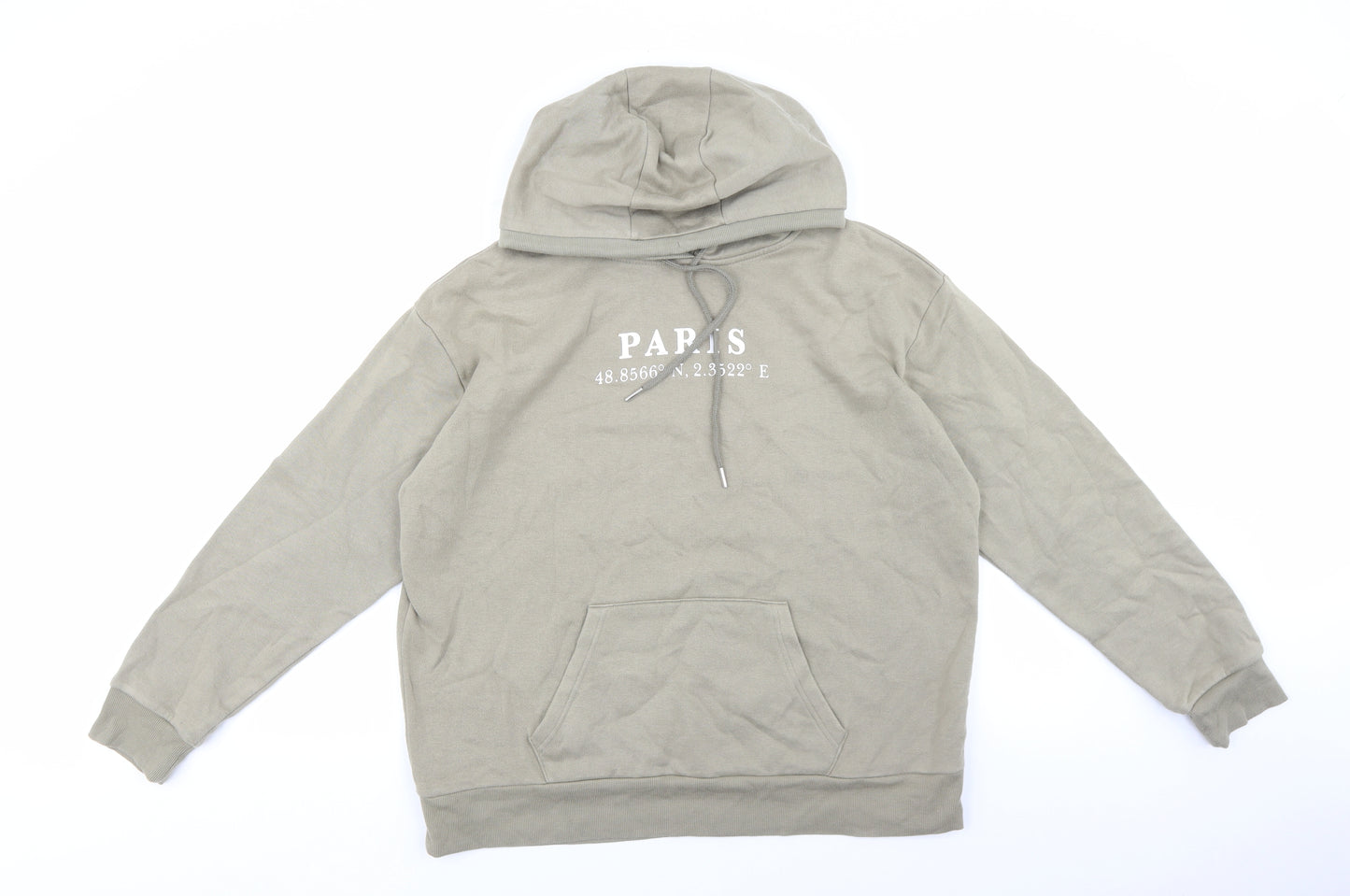 Primark Womens Green Cotton Pullover Hoodie Size L Pullover - Paris