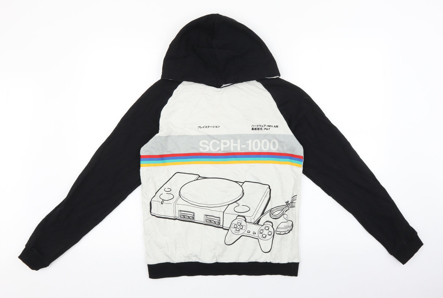 PlayStation Boys Multicoloured Colourblock Cotton Pullover Hoodie Size 13-14 Years Pullover - Games Console