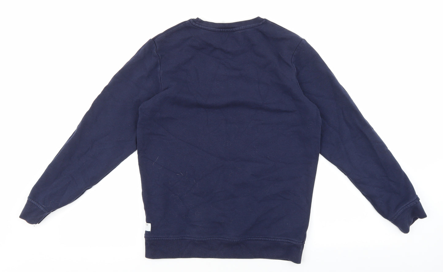 George Boys Blue 100% Merino Wool Pullover Sweatshirt Size 12-13 Years Pullover - Dinosaur Print
