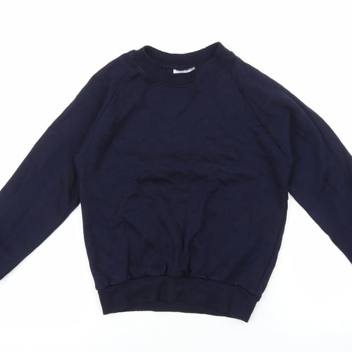 Truform Boys Blue 100% Cotton Pullover Sweatshirt Size 7-8 Years Pullover