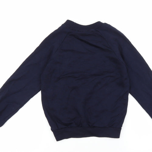 Truform Boys Blue 100% Cotton Pullover Sweatshirt Size 7-8 Years Pullover
