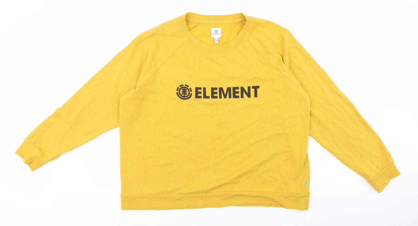Element Mens Yellow Cotton Pullover Sweatshirt Size M