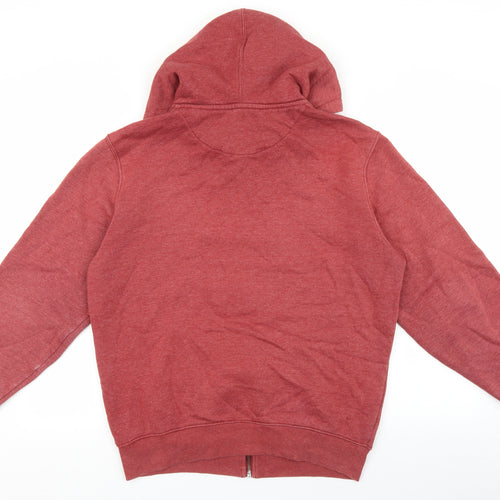 Easy Mens Red Cotton Full Zip Hoodie Size M
