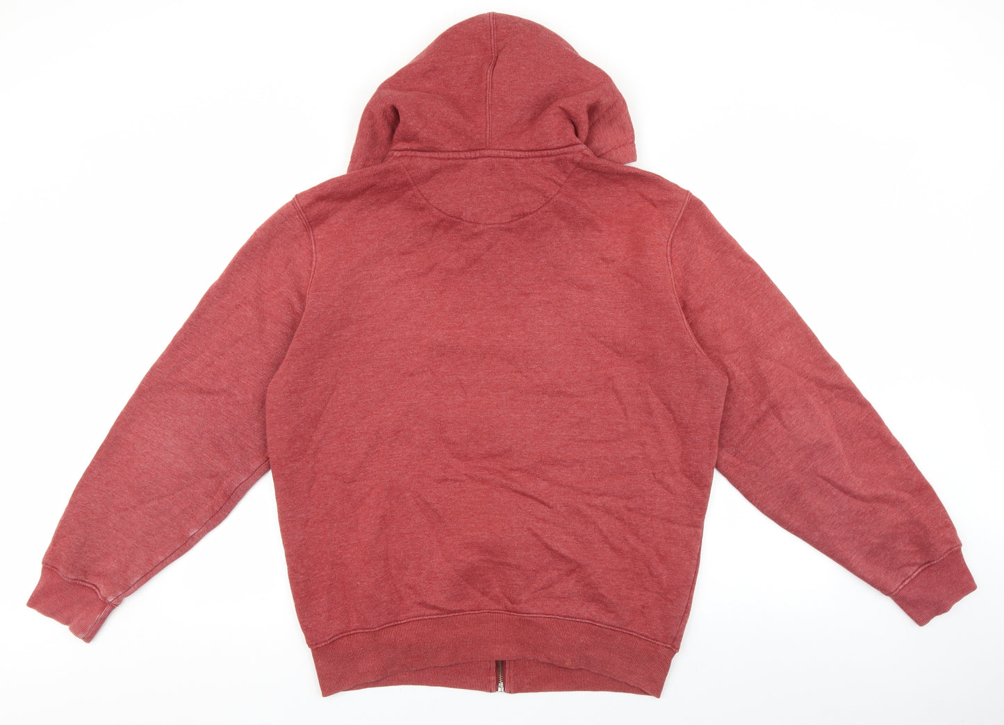 Easy Mens Red Cotton Full Zip Hoodie Size M